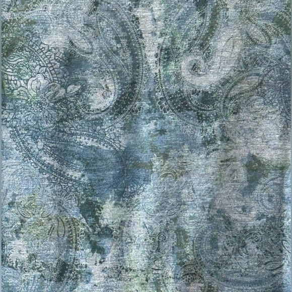 Green Source Y2K Studded Embelished V Neck Paisley Tunic Top Rock Grunge Size L - Picture 7 of 9